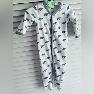 Monica + Andy Organic Cotton Snap Front Coverall-3-6Months Elephant